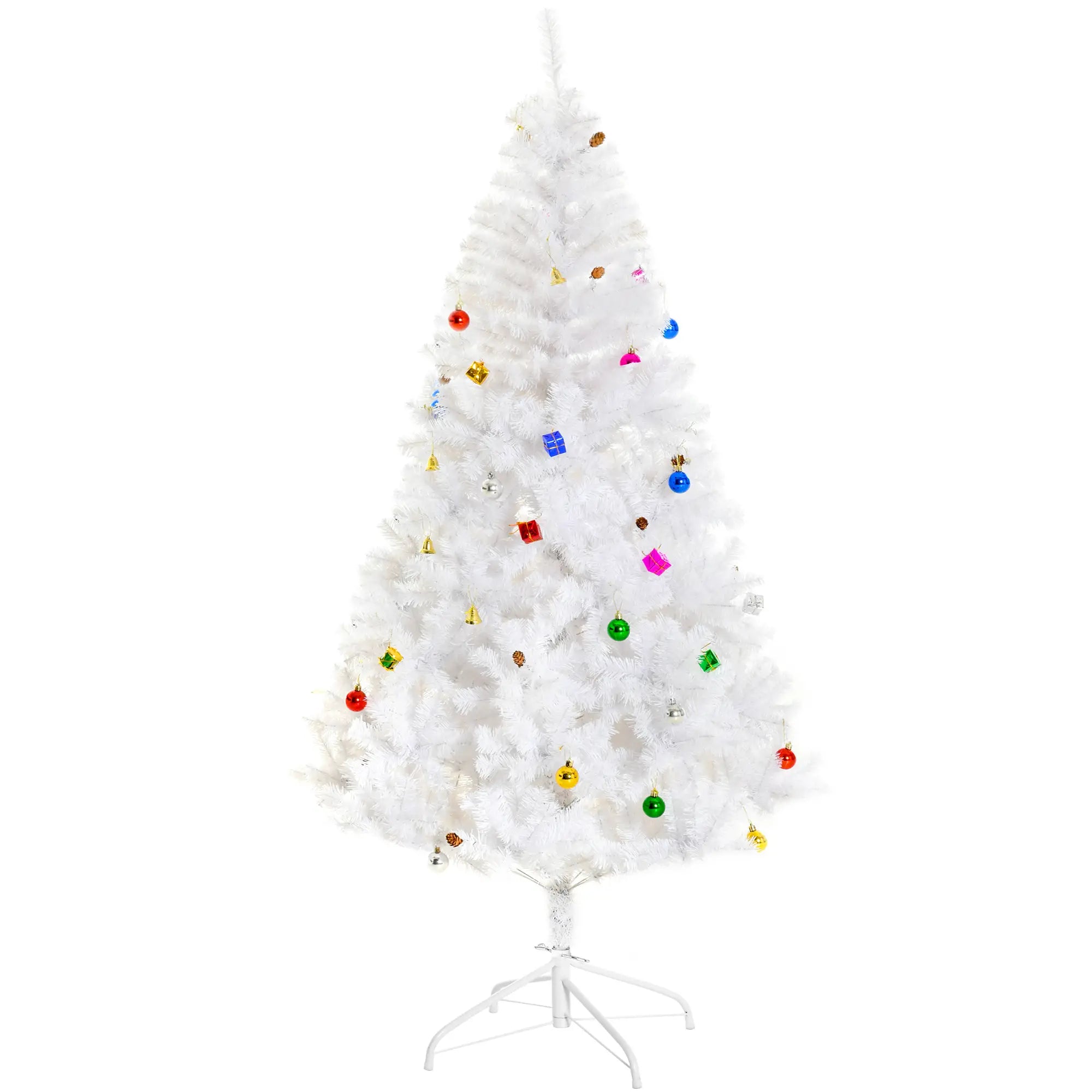 5.9ft Artificial Christmas Tree, Holiday Decor, White White Christmas Trees at Gallery Canada