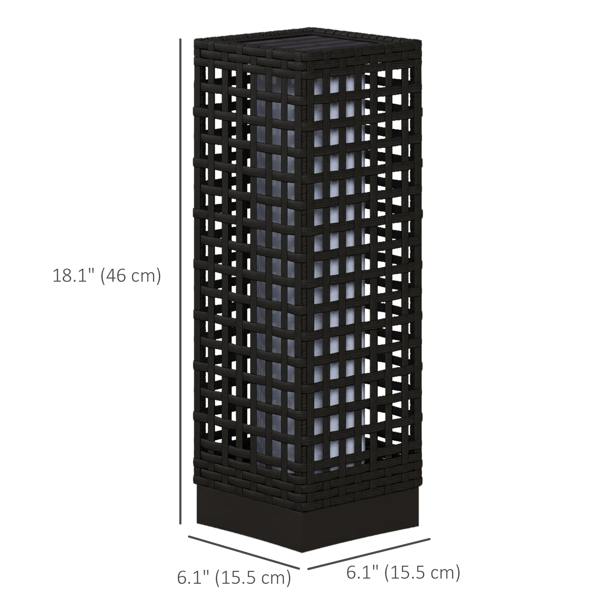 Wicker Solar Outdoor Lamp, Auto On/Off LED, IP44, Black Solar Post Lamps at Gallery Canada