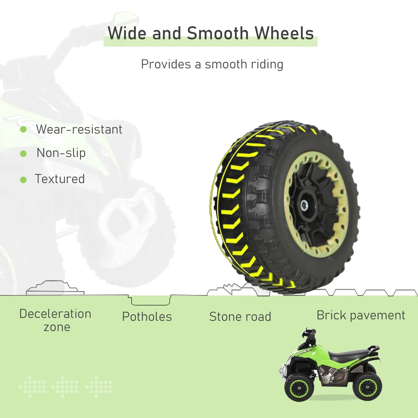 Kids Ride on Car, 4 Wheels, Music, for 18-36 M, Green
