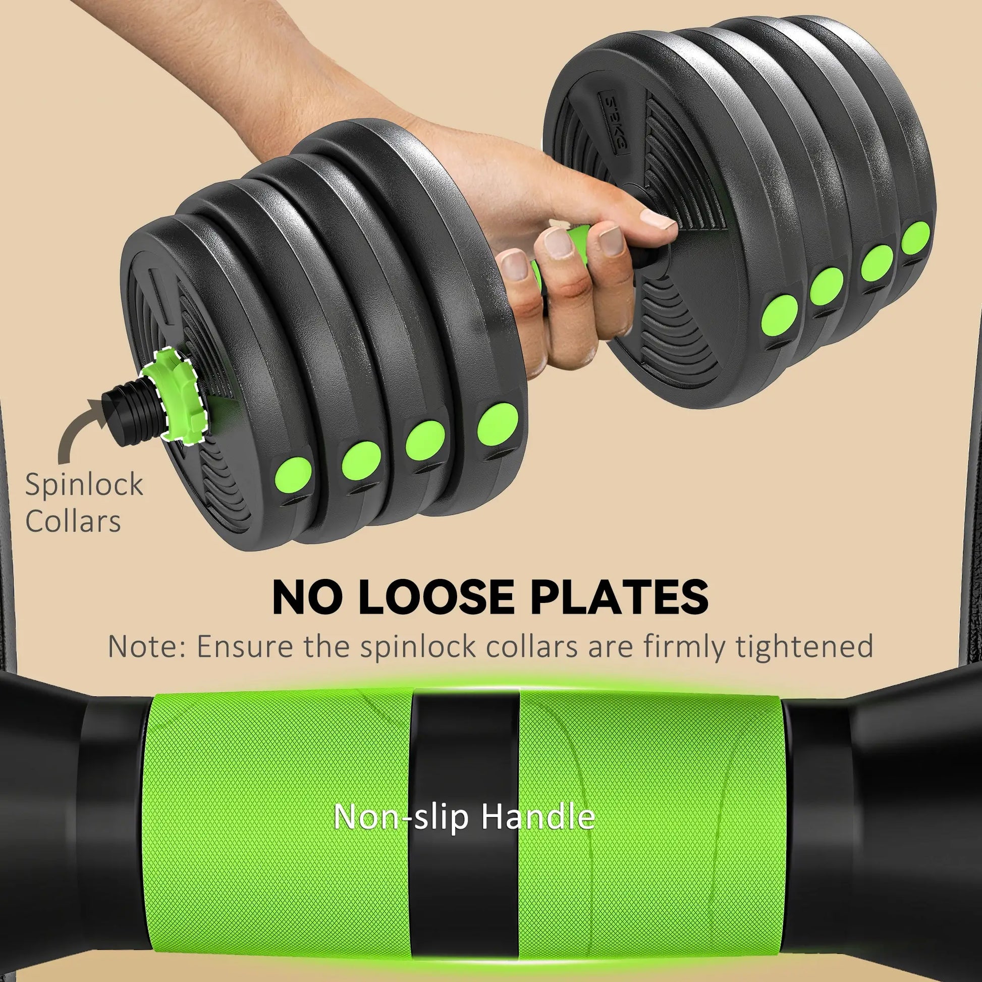 Adjustable Dumbbell Set, 3 in 1 Weights, 66lb with Connector, Non-Slip Grip Dumbbells & Barbells at Gallery Canada