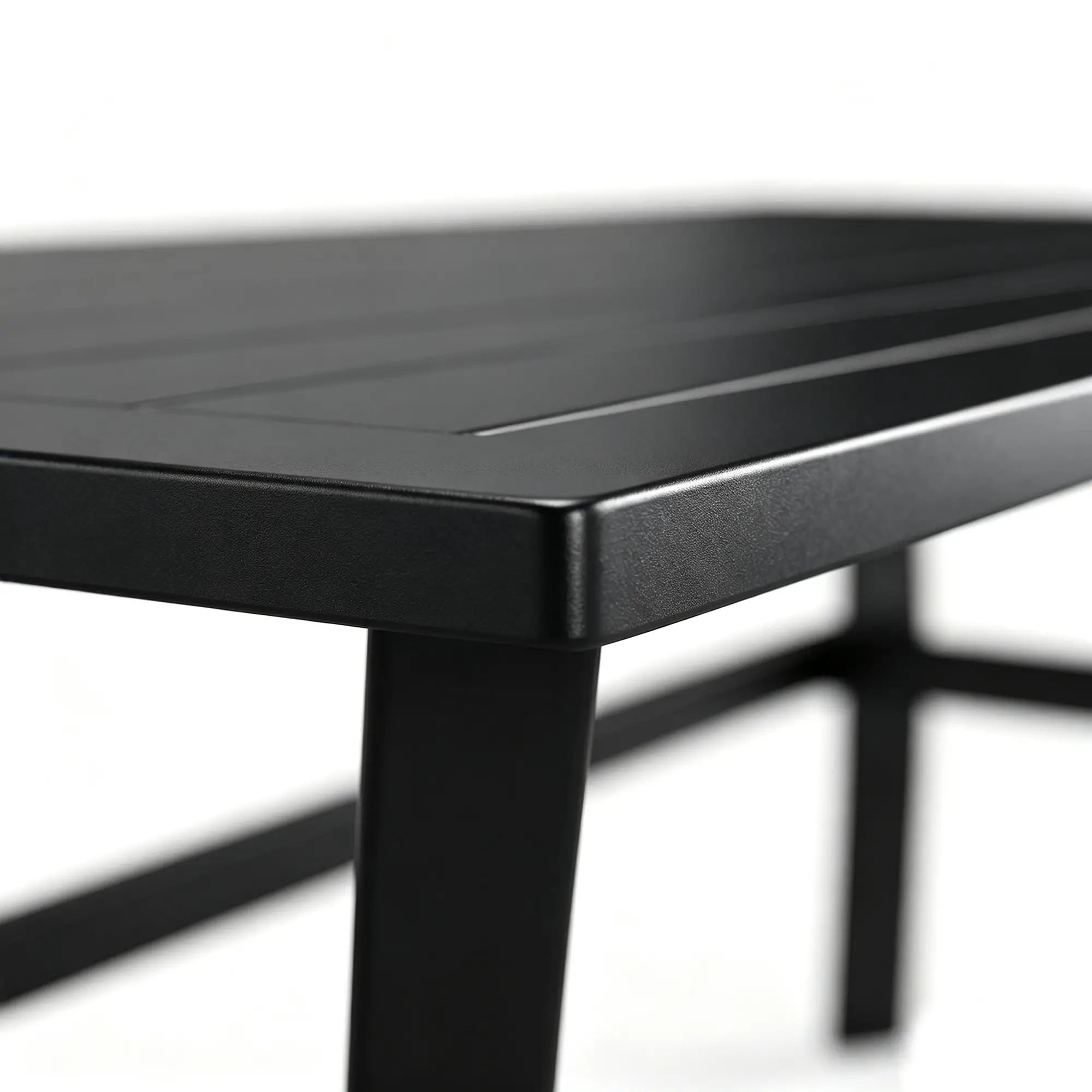Outdoor Side Table, Slatted Tabletop, Metal Patio Coffee Table, Black Patio Side Tables at Gallery Canada