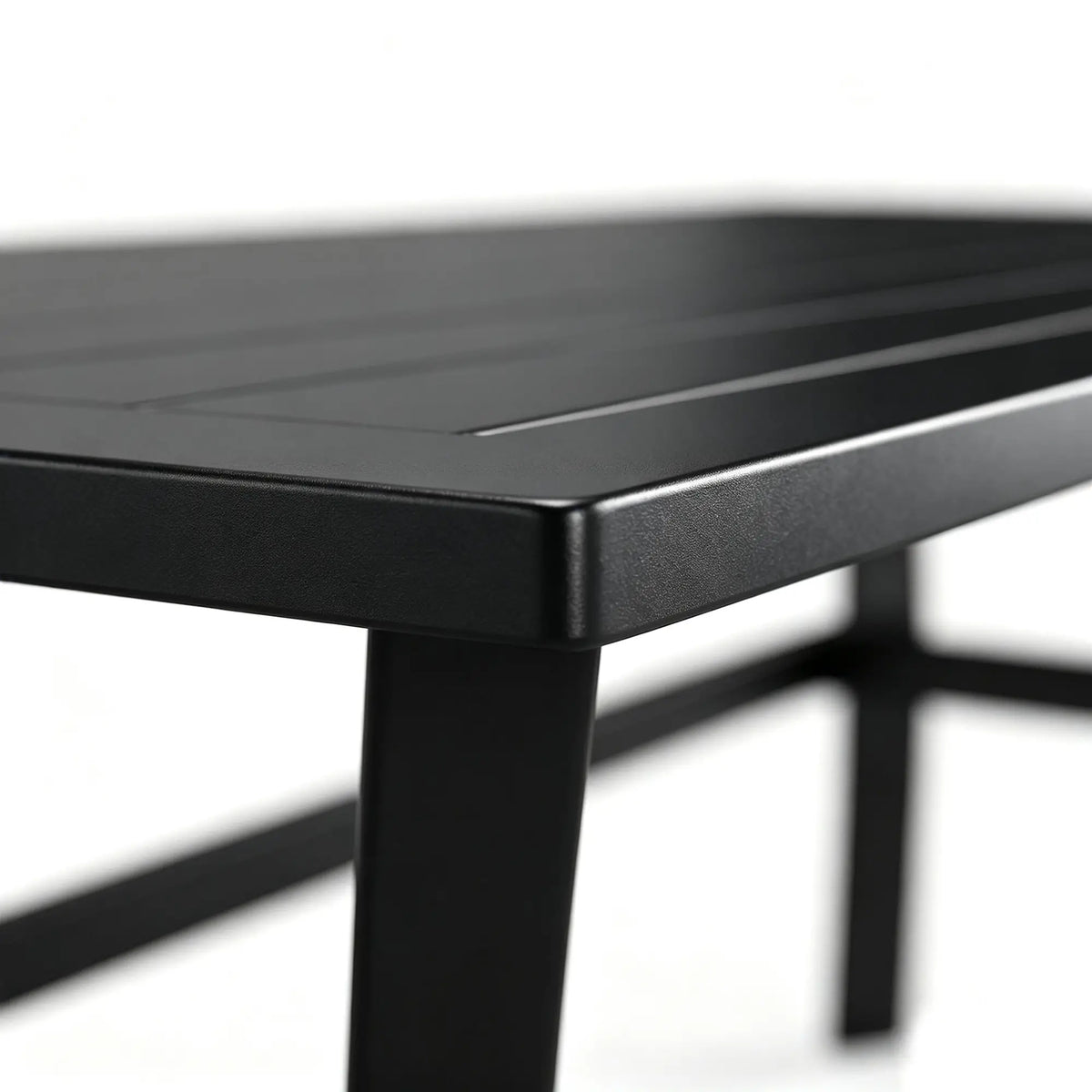 Outdoor Side Table, Slatted Tabletop, Metal Patio Coffee Table, Black Patio Side Tables at Gallery Canada
