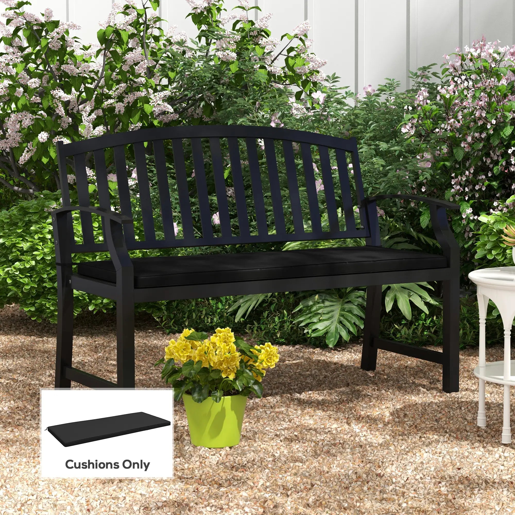 2-Seater Patio Bench Cushion, Outdoor Swing Replacement Pad, Black Patio Chair Cushions at Gallery Canada