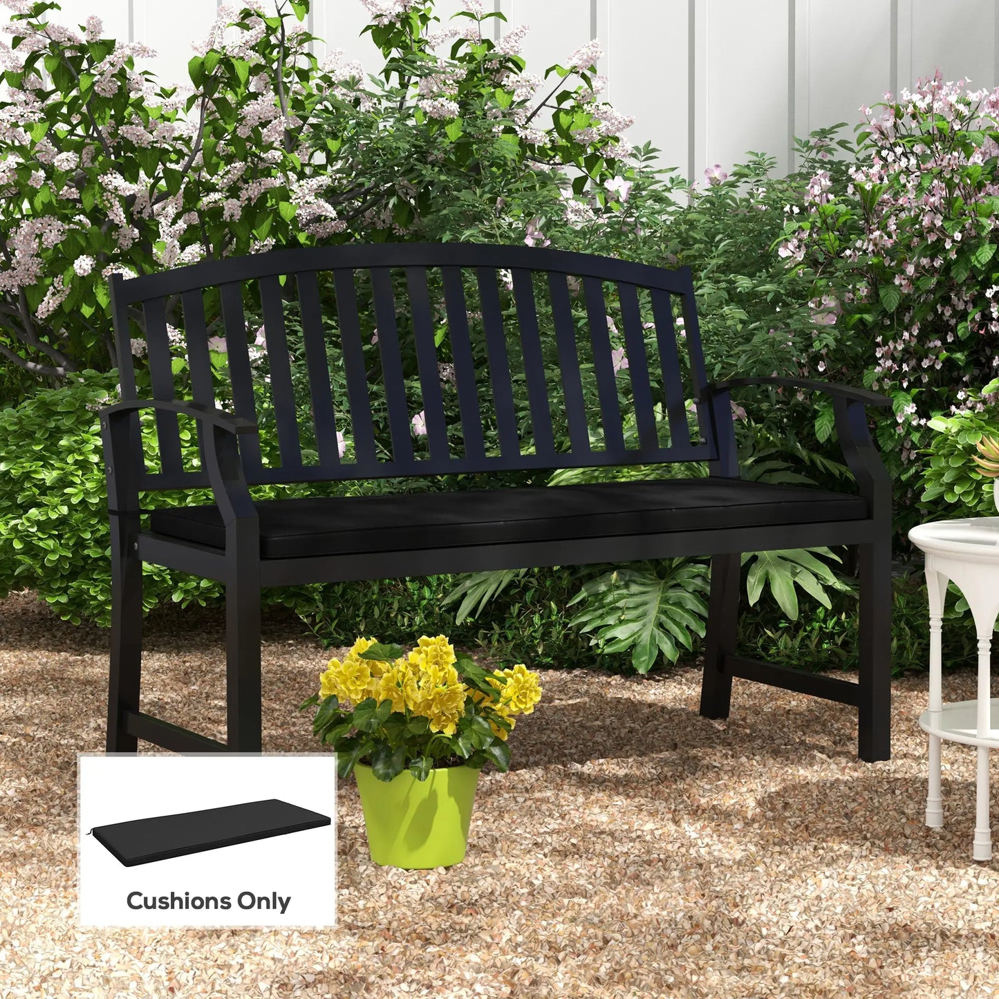 2-Seater Patio Bench Cushion, Outdoor Swing Replacement Pad, Black Patio Chair Cushions at Gallery Canada