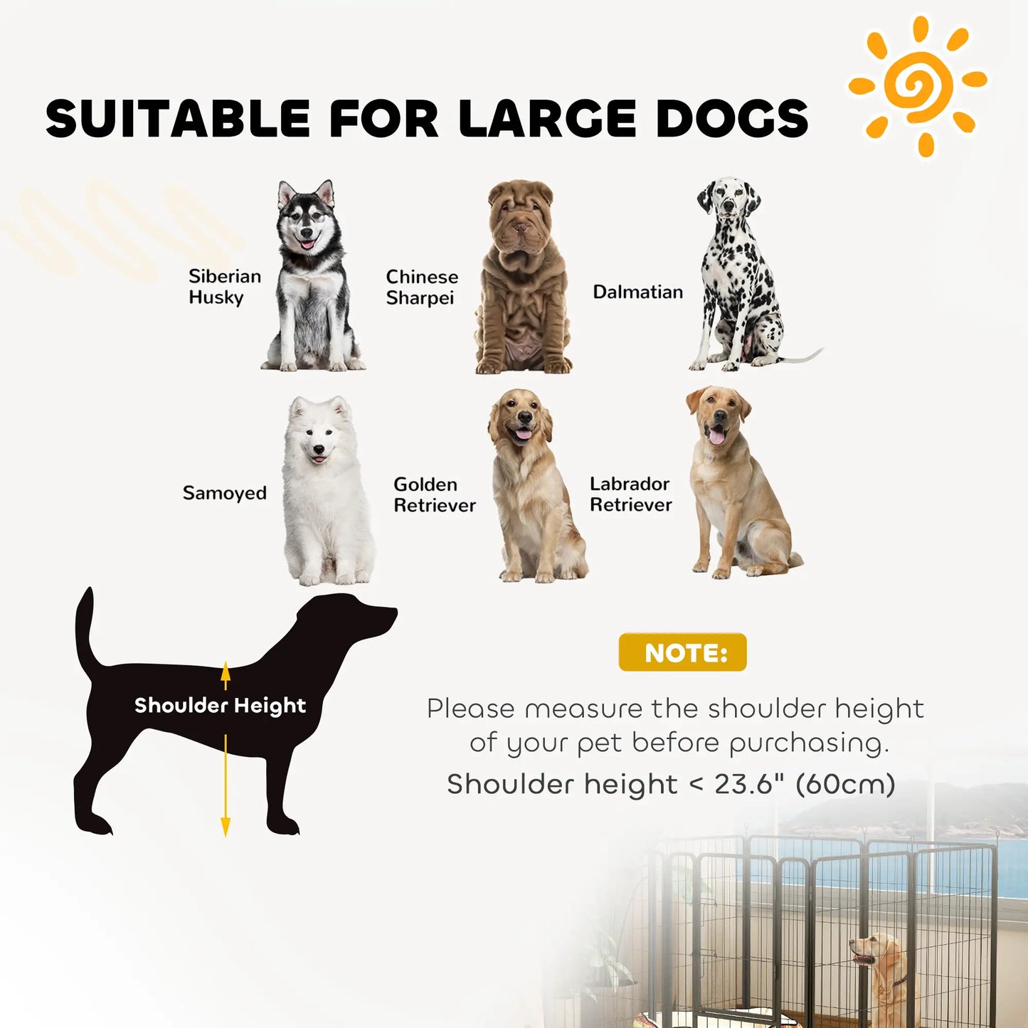 39" Dog Playpen, Portable Foldable 8 Panels, Indoor Outdoor, Large Dogs Houses, Kennels & Pens at Gallery Canada