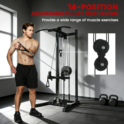 Cable Station Dual Pulley System, Pull Up Bar, 14 Adjustable Positions Power Towers at Gallery Canada