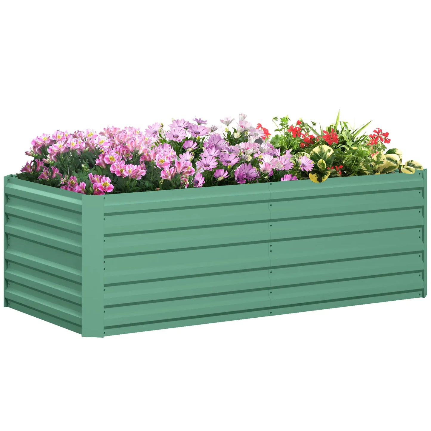 Galvanized Raised Garden Bed, Steel Planter 71" x 35" x 23", Light Green Raised Garden Beds at Gallery Canada