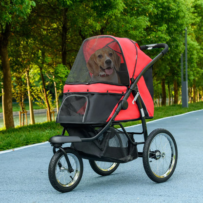 3 Big Wheels Pet Stroller, Small Medium Dogs Cats, Adjustable Canopy, Red Dog Bike Trailers & Strollers at Gallery Canada
