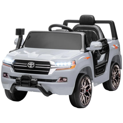 12V Kids Car, Remote Control, Four Wheel Spring Suspension, LED Light, Grey Electric Toy Cars Grey at Gallery Canada