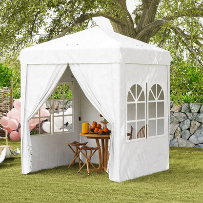 6.7' x 6.7' Pop-Up Canopy Tent, Adjustable Height, White Pop Up Canopies at Gallery Canada