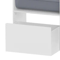 Organisateur de rangement pour jouets d'enfants, bibliothèque avec 8 bacs en tissu, 2 tiroirs roulants, blanc