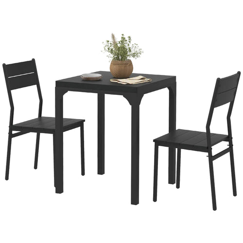 Dining Table Set for 2, 3 Piece Kitchen Table and Chairs, Black