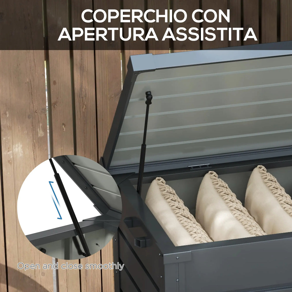 82 Gallon Garden Storage Box, Waterproof, Dark Grey Patio Storage Boxes at Gallery Canada