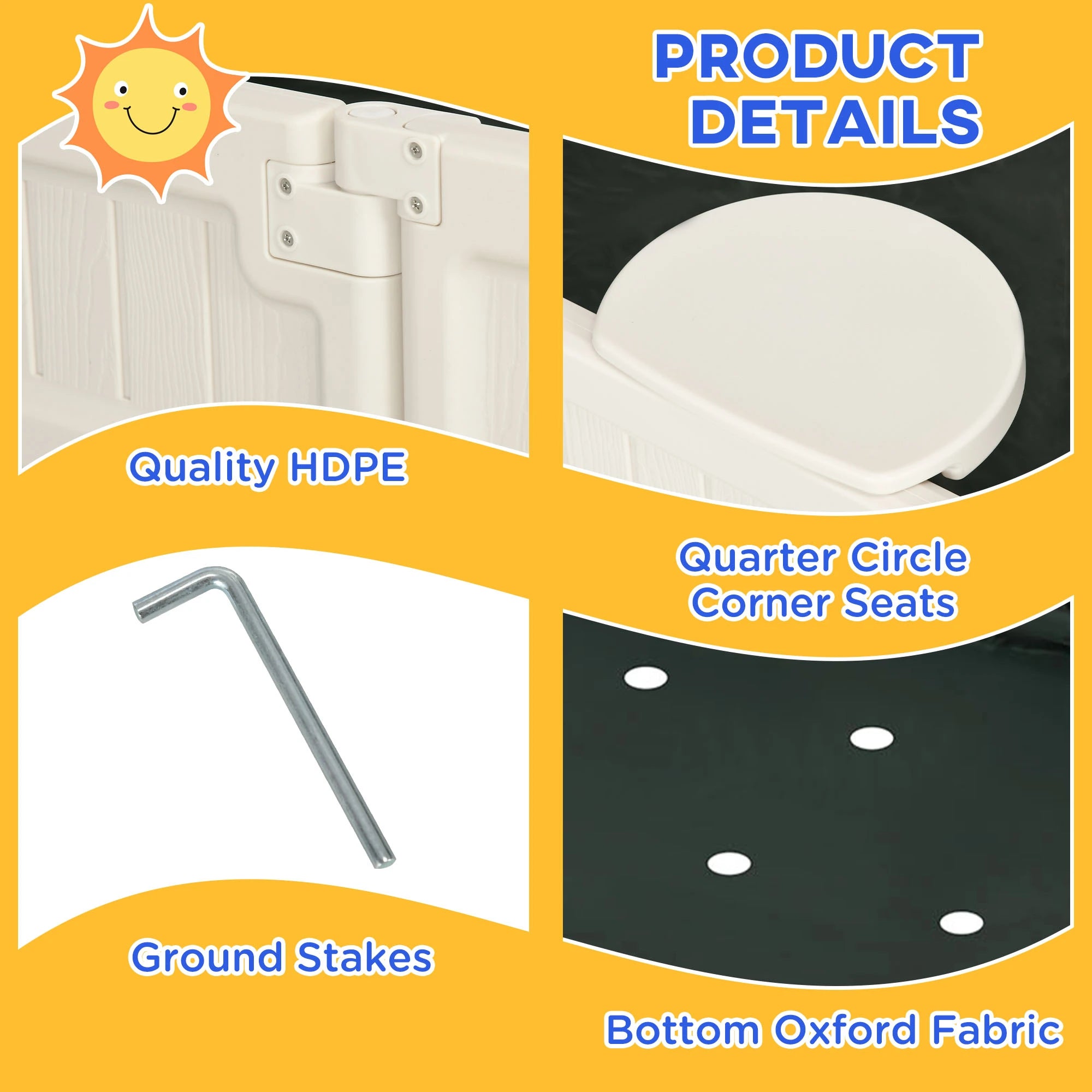 Kids Outdoor Sandbox with Canopy, Fabric Liner, Cream White Sandboxes & Accessories at Gallery Canada