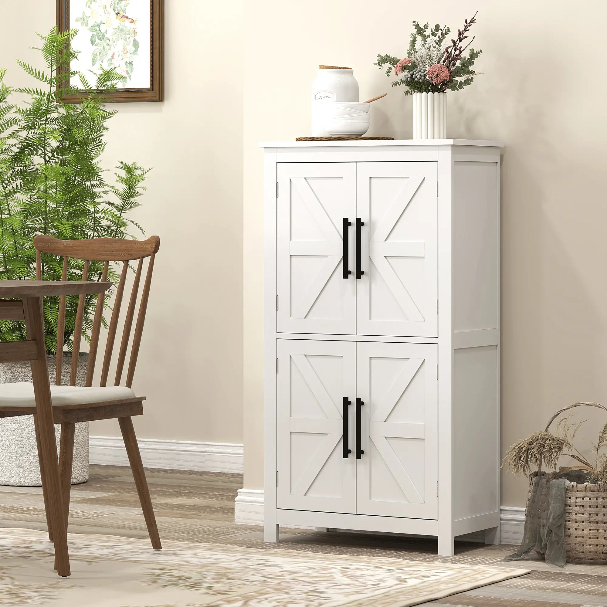 Farmhouse Bathroom Storage Cabinet, Adjustable Shelf, White Bathroom Cabinets at Gallery Canada