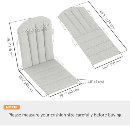 Set of 2 Patio Chair Cushions, High Back, High-Density Foam, Light Grey Patio Chair Cushions at Gallery Canada