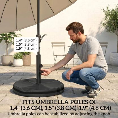 Portable Outdoor Umbrella Stand, 1.4"/1.5"/1.9" Pole Base, Black Umbrella Bases at Gallery Canada