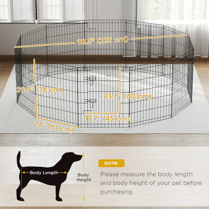 24 Inch Foldable Metal Pet Playpen, Dog Puppy Kennel Cage, 12 Panel Dog PlayPens at Gallery Canada