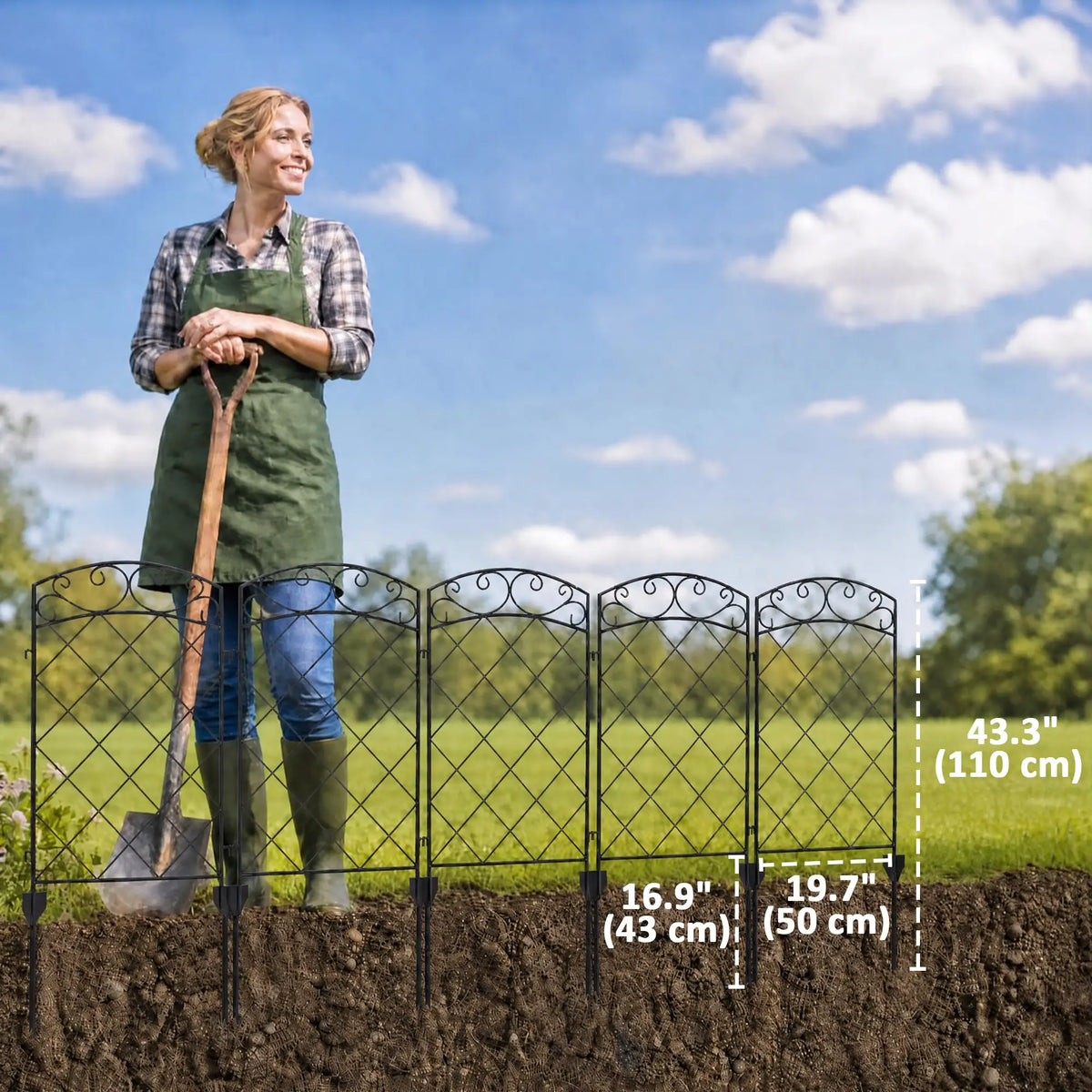 7 Pack Garden Fencing, Decorative Fence Panels, Animal Barrier, Flower Edging, Black Garden Fences at Gallery Canada