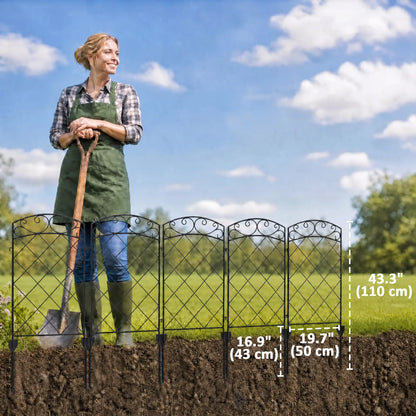 7 Pack Garden Fencing, Decorative Fence Panels, Animal Barrier, Flower Edging, Black Garden Fences at Gallery Canada