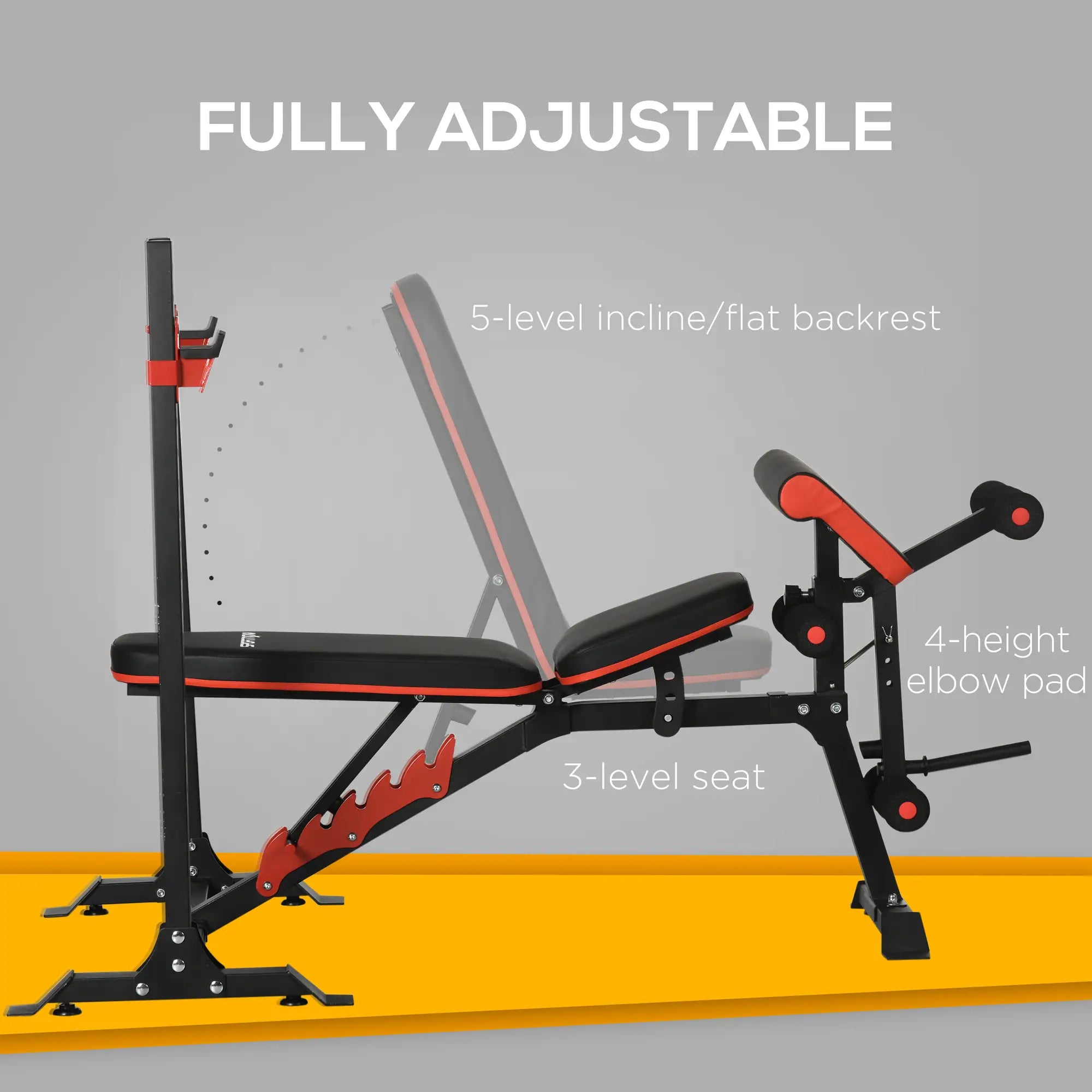 Adjustable Weight Bench With Squat Rack, Preacher Curl Pad, Leg Developer Weight Benches at Gallery Canada