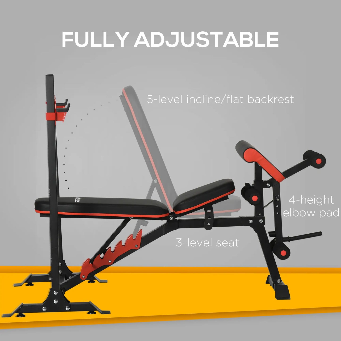 Adjustable Weight Bench With Squat Rack, Preacher Curl Pad, Leg Developer Weight Benches at Gallery Canada