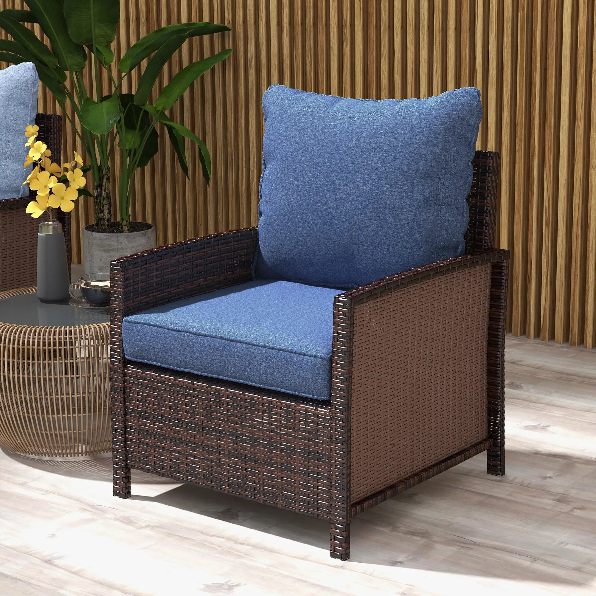 4-Piece Patio Chair Cushion Set, Indoor Outdoor, Blue Patio Chair Cushions at Gallery Canada