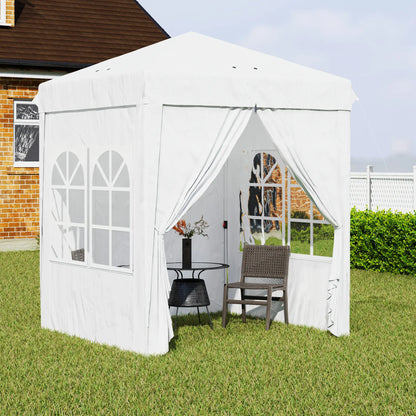 6.7' x 6.7' Pop-Up Canopy Tent, Adjustable Height, White Pop Up Canopies at Gallery Canada
