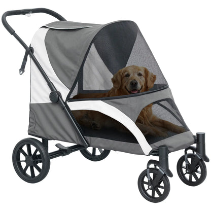 Foldable Pet Stroller For Large Dogs, Four Big Wheels, Dark Grey Dog Bike Trailers & Strollers at Gallery Canada