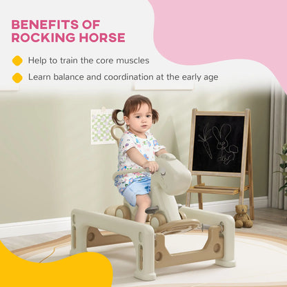 5 in 1 Rocking Horse for Toddlers, Balance Board, Push Handle, 4 Wheels Rocking Horses at Gallery Canada