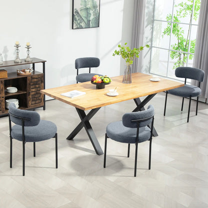 4 Pc Kitchen Chairs, Modern Dining, Berber Fleece Upholstery, Steel Legs, Grey Dining Chairs at Gallery Canada