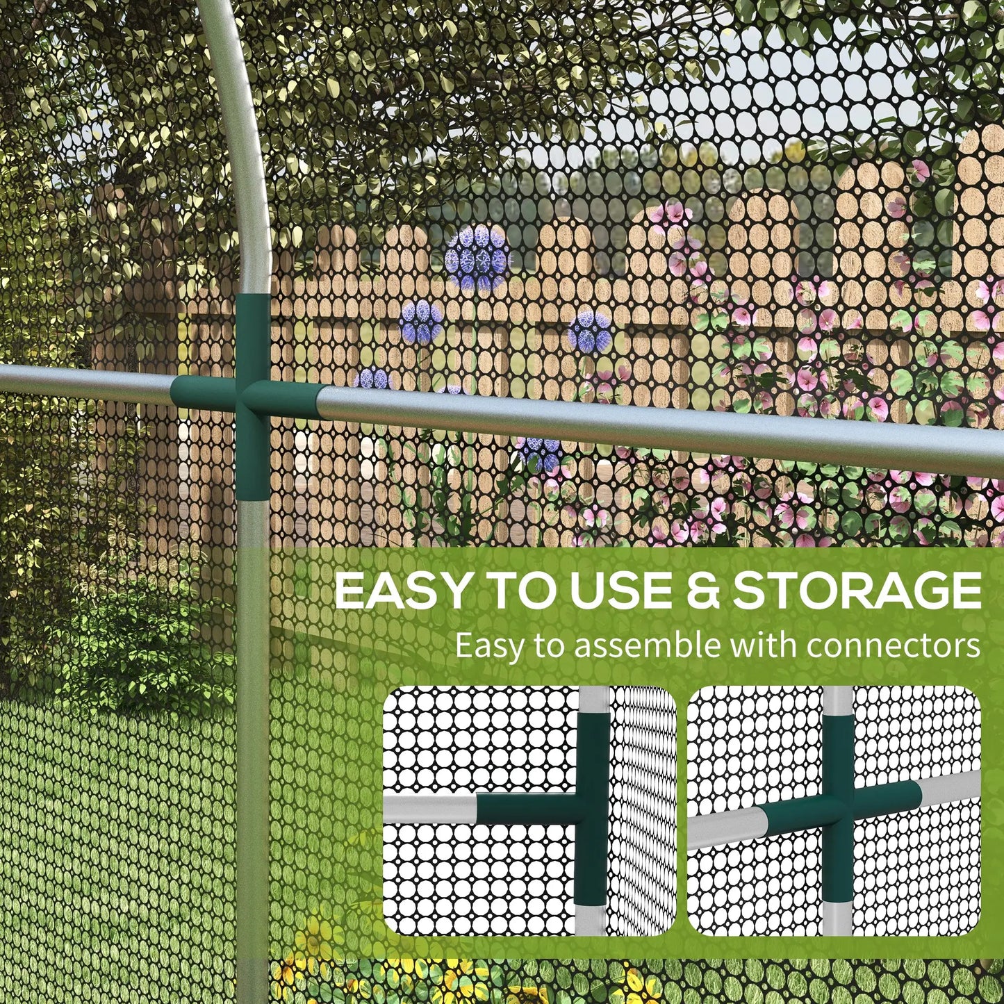 Galvanized Steel Crop Cage, Plant Protection Tent, 4' x 8', Black Walk In Greenhouses at Gallery Canada