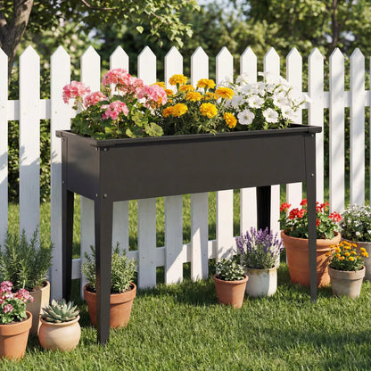 Metal Raised Garden Bed On Legs, With Drainage Hole, Black Elevated Garden Beds at Gallery Canada