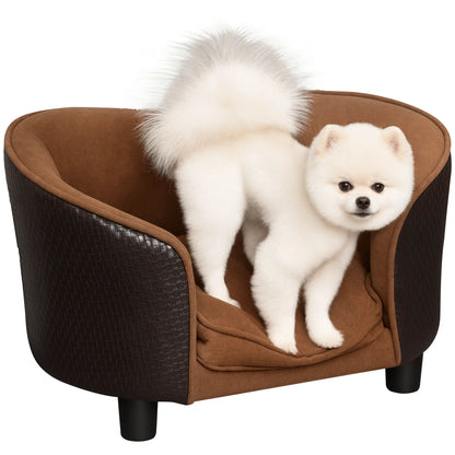 Dog Sofa, Cat Couch, Removable Washable Cushion, Miniature Dogs, White Dog Sofas Brown at Gallery Canada