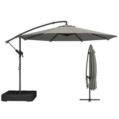 9.6 ft Offset Patio Umbrella, With Sandbag And 360° Rotation, Grey Offset Cantilever Umbrellas at Gallery Canada