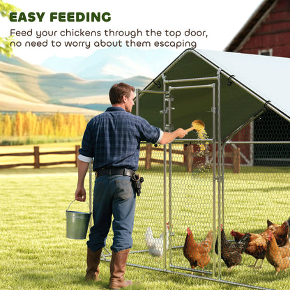 Large Metal Chicken Run With Waterproof Cover, Feeding Door, Perch Chicken Coops at Gallery Canada