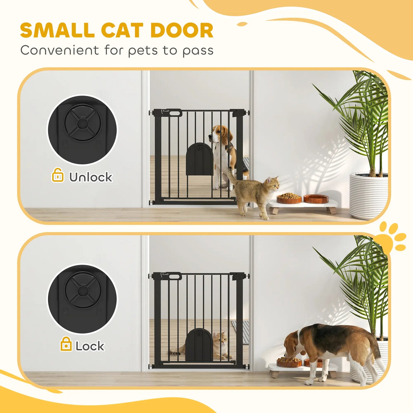 30"-32" Extra Wide Pet Gate, Small Door, 30"H, Black Houses, Kennels & Pens at Gallery Canada