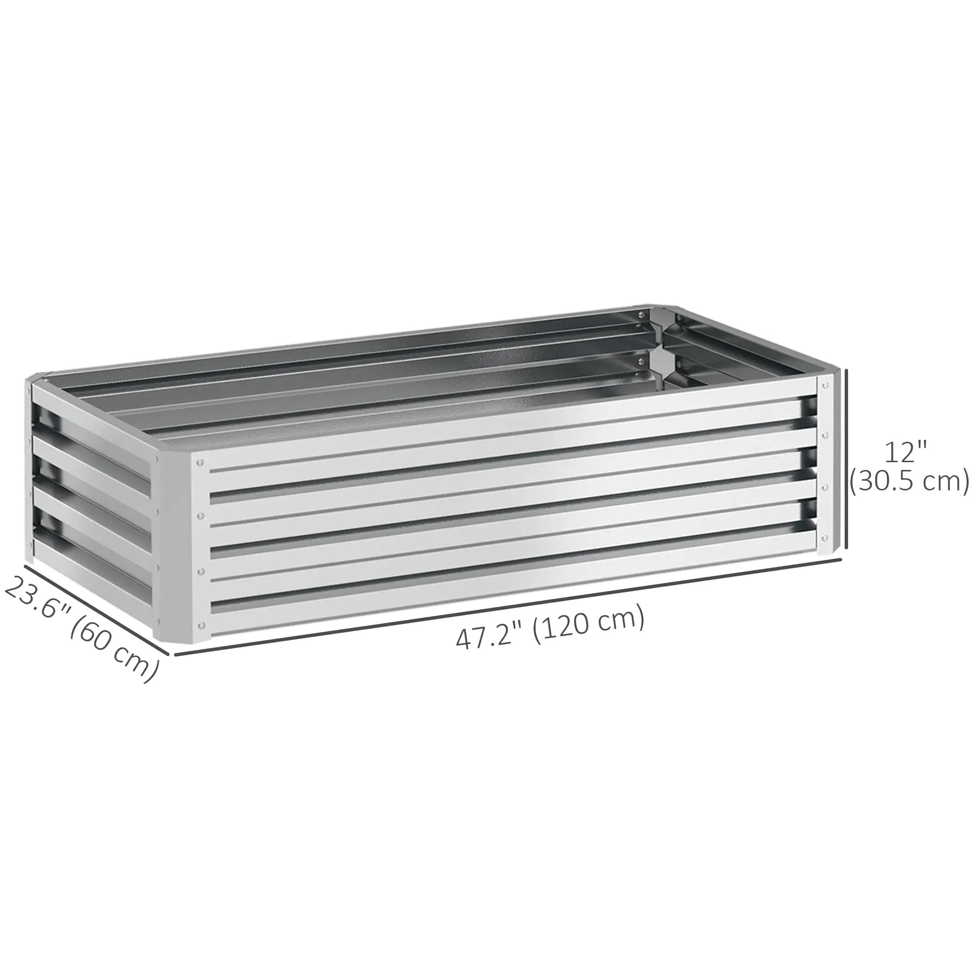 Galvanized Raised Garden Bed, Outdoor Planter Box, 4' x 2' x 1', Silver Raised Garden Beds at Gallery Canada