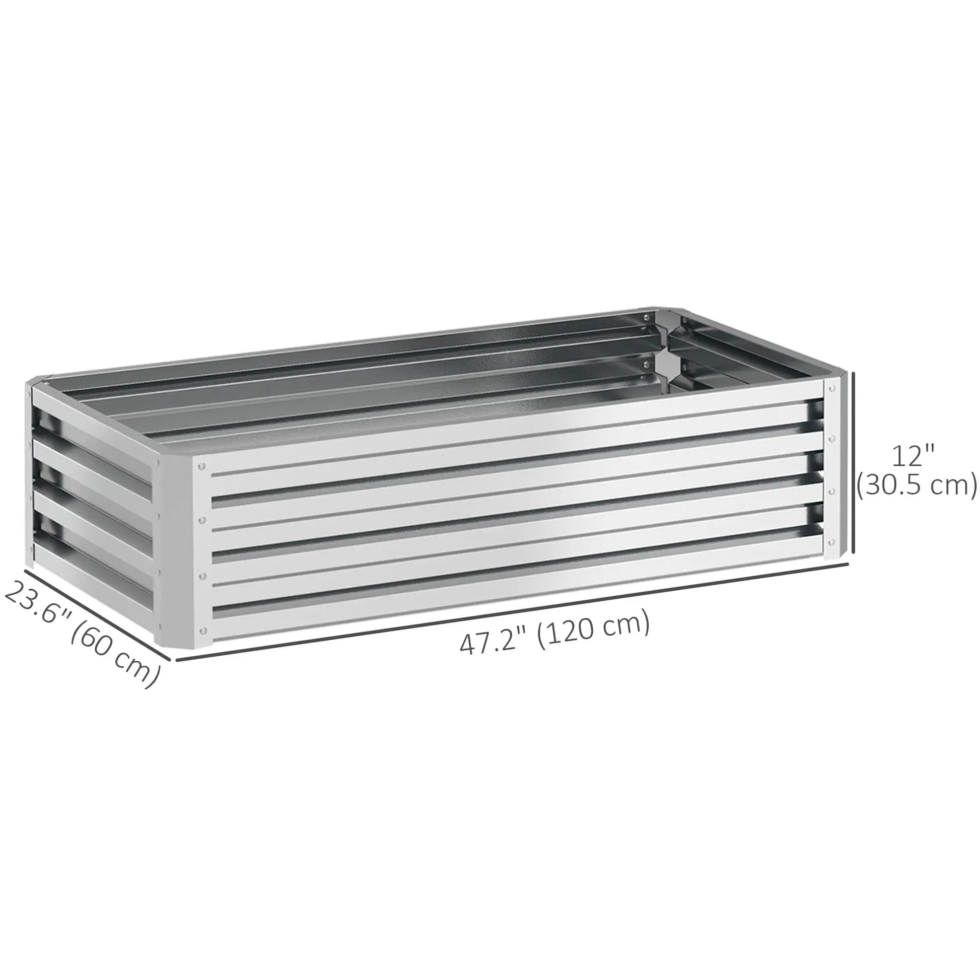 Galvanized Raised Garden Bed, Outdoor Planter Box, 4' x 2' x 1', Silver Raised Garden Beds at Gallery Canada