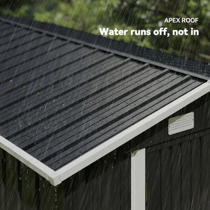 10' x 10' Metal Shed, Heavy Duty Outdoor Storage, Dark Grey Sheds at Gallery Canada