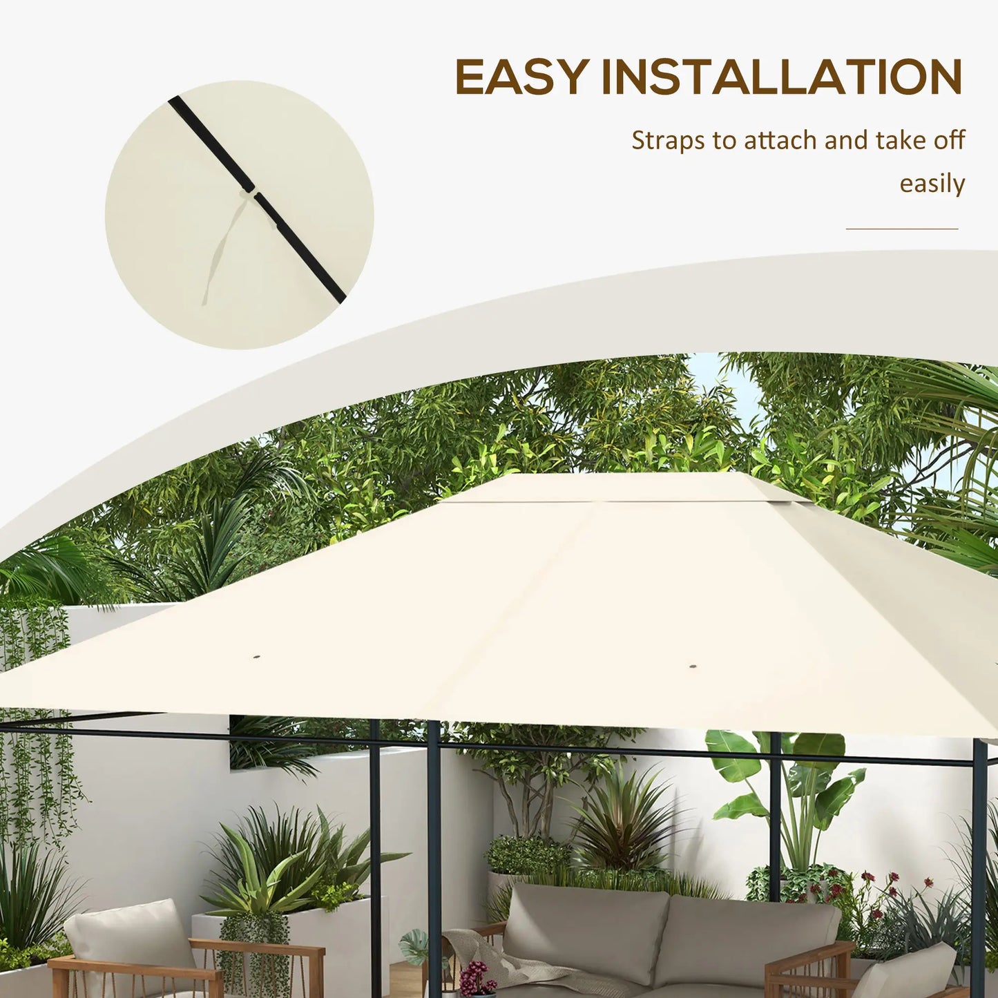 10' x 13' Gazebo Replacement Canopy, Cream White Gazebo Canopy Replacement at Gallery Canada
