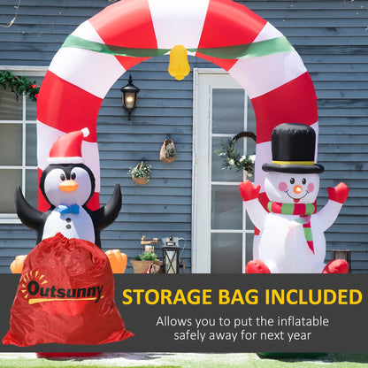 9ft Inflatable Candy Cane Archway, Penguin Snowman, LED Yard Display Christmas Inflatables at Gallery Canada