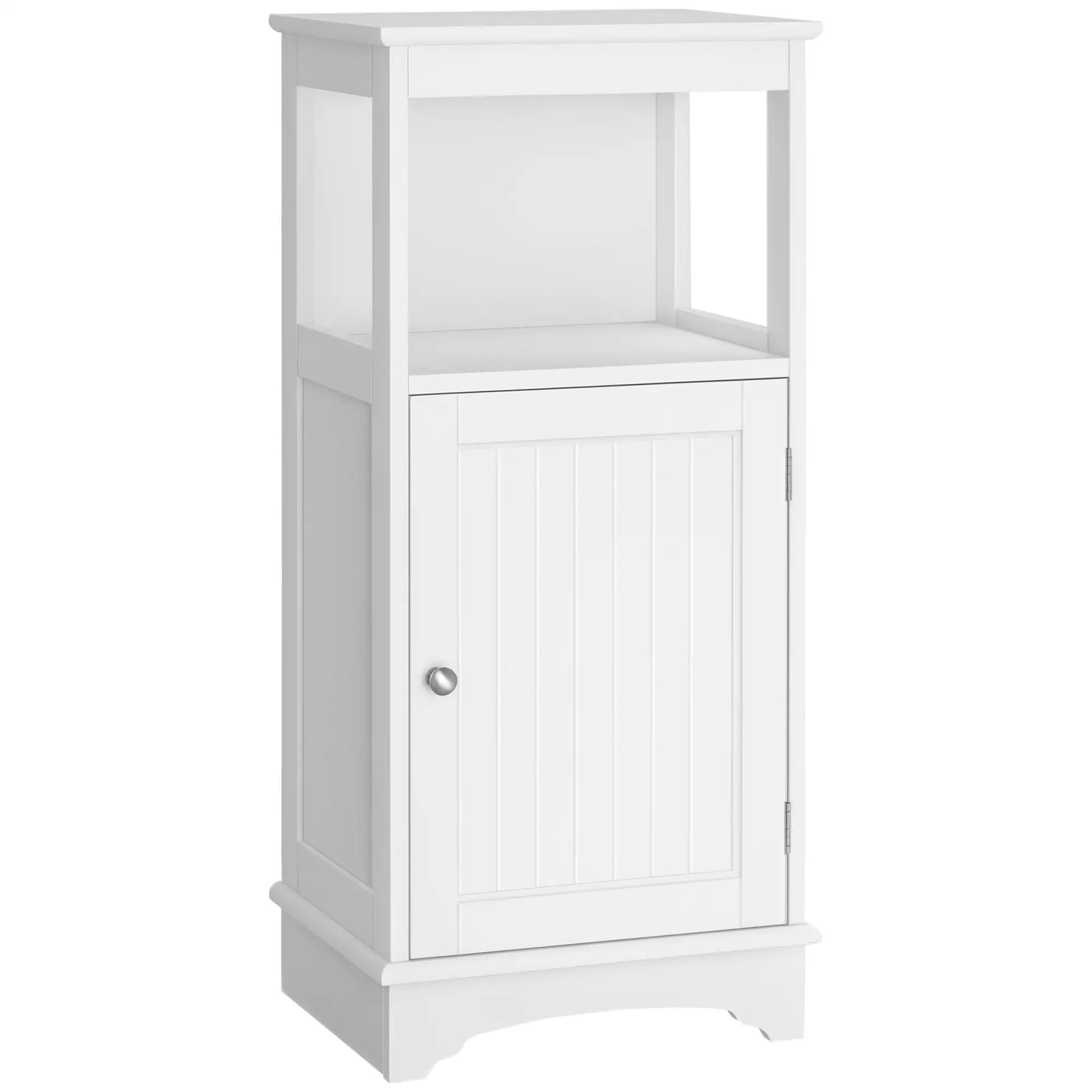 Modern Bathroom Floor Cabinet, Open Shelf, Freestanding Storage, White Bathroom Cabinets White at Gallery Canada