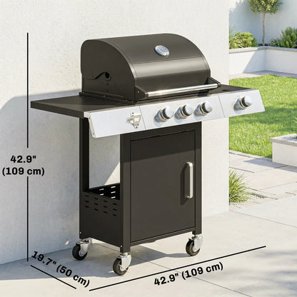 3 Burner Propane Gas Grill, 36,000 BTU, Cast Iron Grates, Wheels, Warming Rack Propane Gas Grills at Gallery Canada