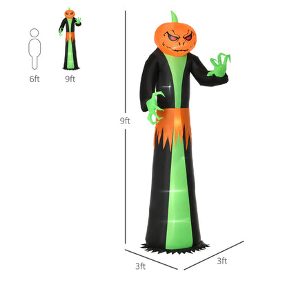 9ft Inflatable Halloween Pumpkin Head Ghost, LED Outdoor Decor Halloween Decorations at Gallery Canada