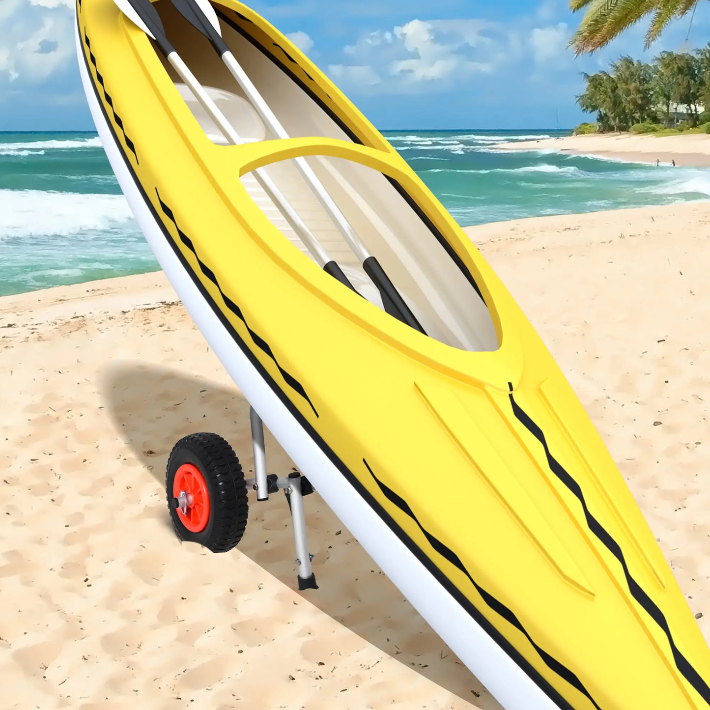 Kayak Cart Dolly, Flat-Free Wheels, Aluminum Frame, Folding, Silver Kayak Carts at Gallery Canada