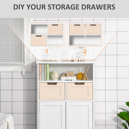 Freestanding Bathroom Cabinet, Adjustable Shelf, Drawers, Small, White Bathroom Cabinets at Gallery Canada