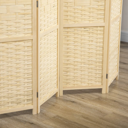 4-Panel Bamboo Room Divider, 5.6 FT, Natural Wood Privacy Screen Room Dividers at Gallery Canada