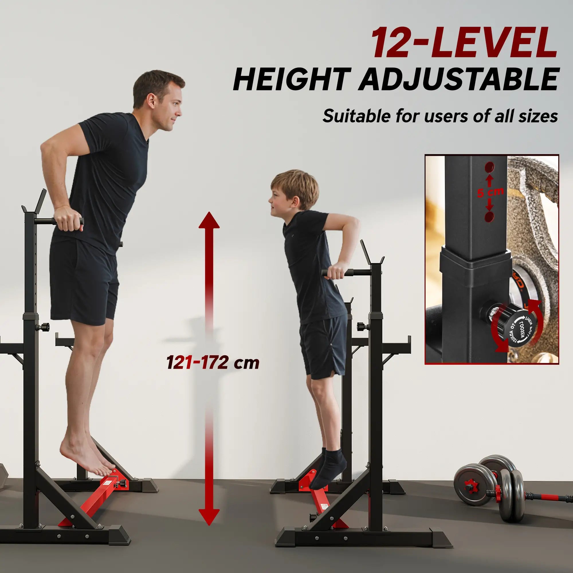 Adjustable Steel Barbell Squat Rack, Bench Press Power Towers at Gallery Canada