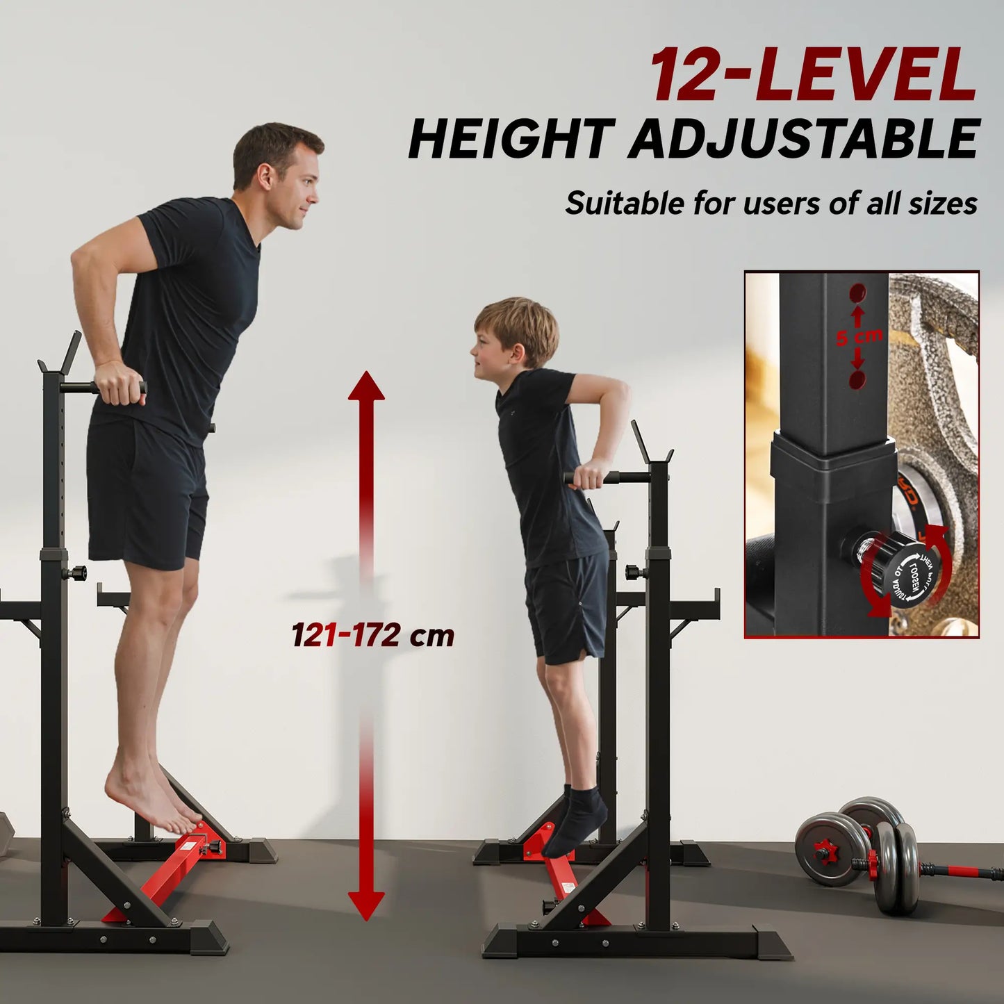 Adjustable Steel Barbell Squat Rack, Bench Press Power Towers at Gallery Canada